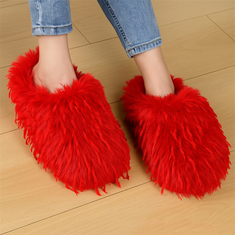 Women'S Shoes Clogs - 겨울 여성용 슬리퍼 푹신한 인조 털