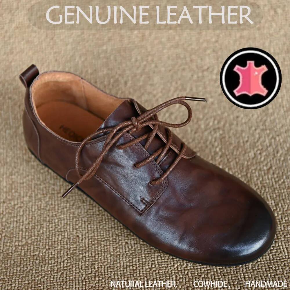 Oxford Lace Up Women - 여성용 소가죽 레이스업 플랫 옥스포드 라운드