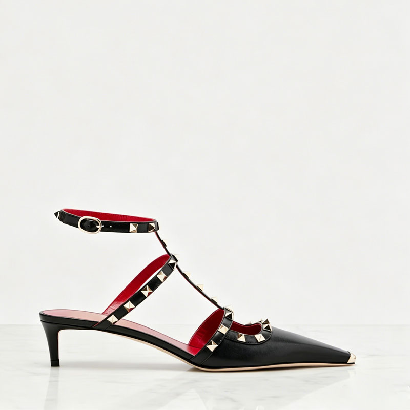 Women'S Shoes Quality - 2026 여성용 리벳 로우힐 스퀘어토 스틸레토