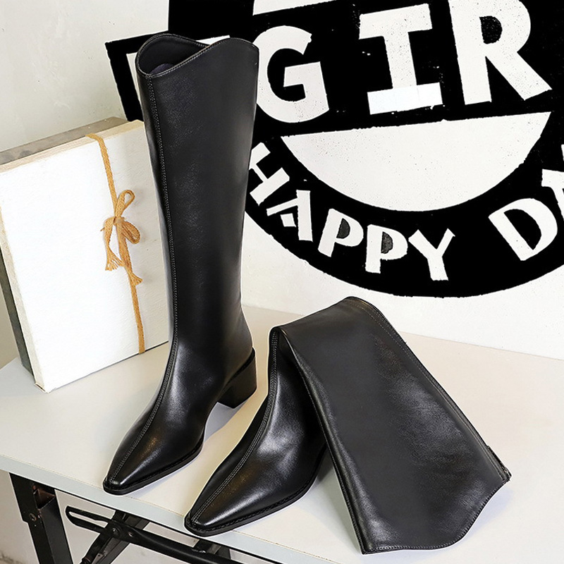 Knee High Boots Women - BIGTREE 2027 신상 스트리트 스타일 뾰족코