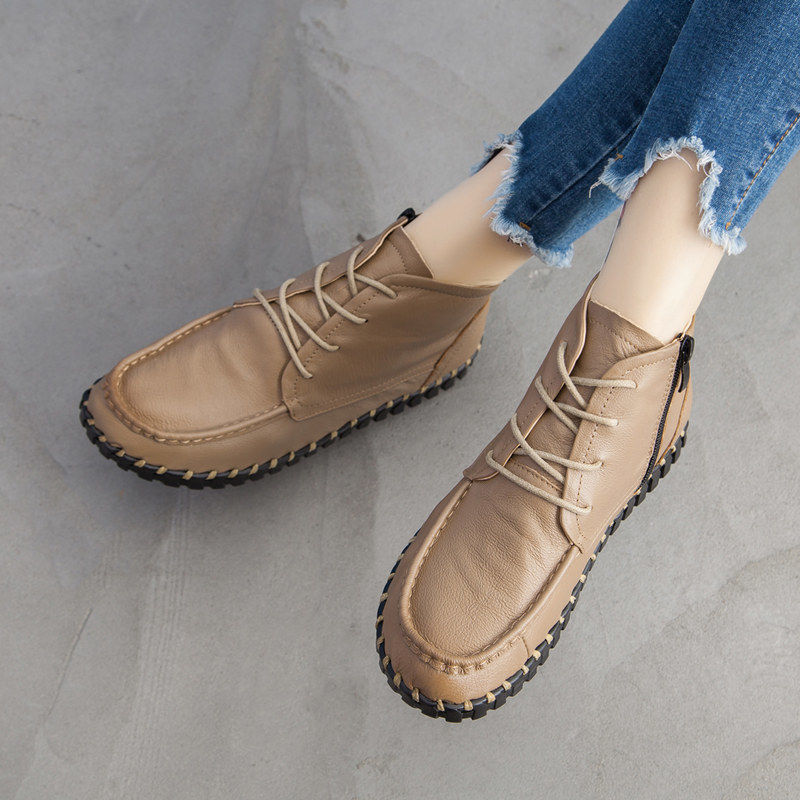 여성용 진짜 가죽 부츠, 레이스업 옥스포드 신발, 빅  - Oxford Lace Up Women 리뷰 및 가격