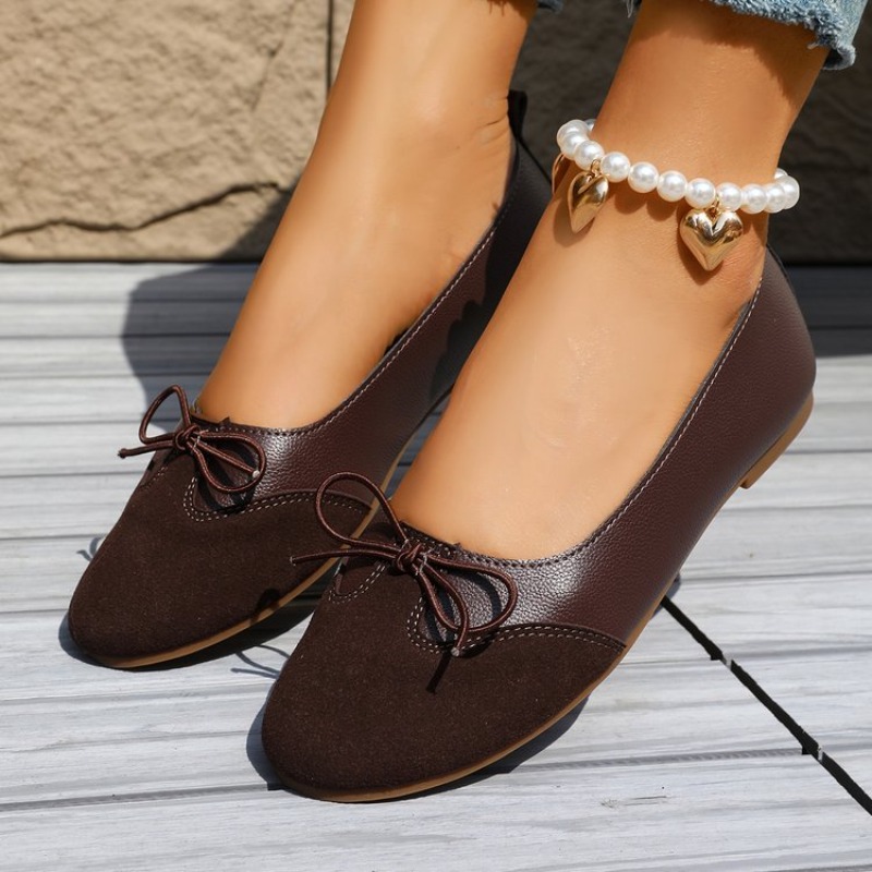 여성용 슬립온 플랫 슈즈, 단색 봄 가을 작업화, 리본 - Women'S Shoes Clogs 리뷰 및 가격