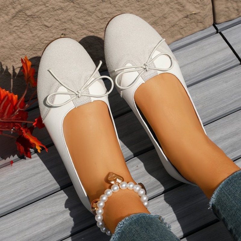 여성용 슬립온 플랫 슈즈, 단색 봄 가을 작업화, 리본 - Women'S Shoes Clogs 리뷰 및 가격