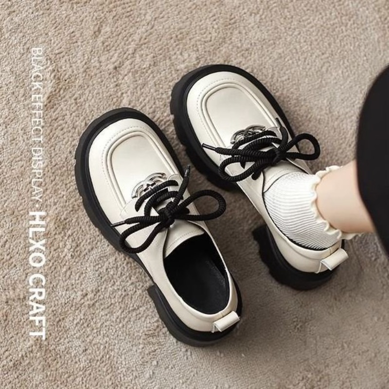 여성용 화이트 플랫폼 옥스포드 슈즈, 라운드 토, 메탈 - Oxford Lace Up Women 리뷰 및 가격
