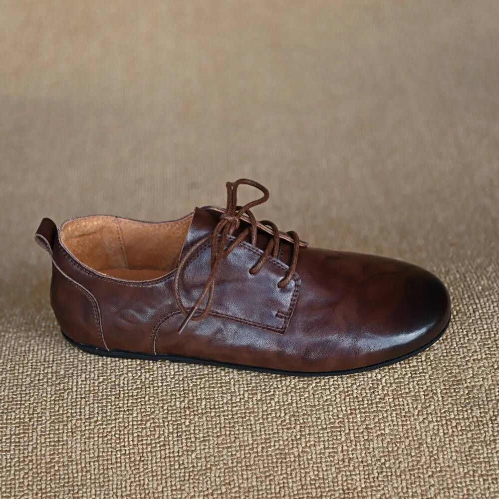 여성용 소가죽 레이스업 플랫 옥스포드 라운드 토 레트로 - Oxford Lace Up Women 리뷰 및 가격