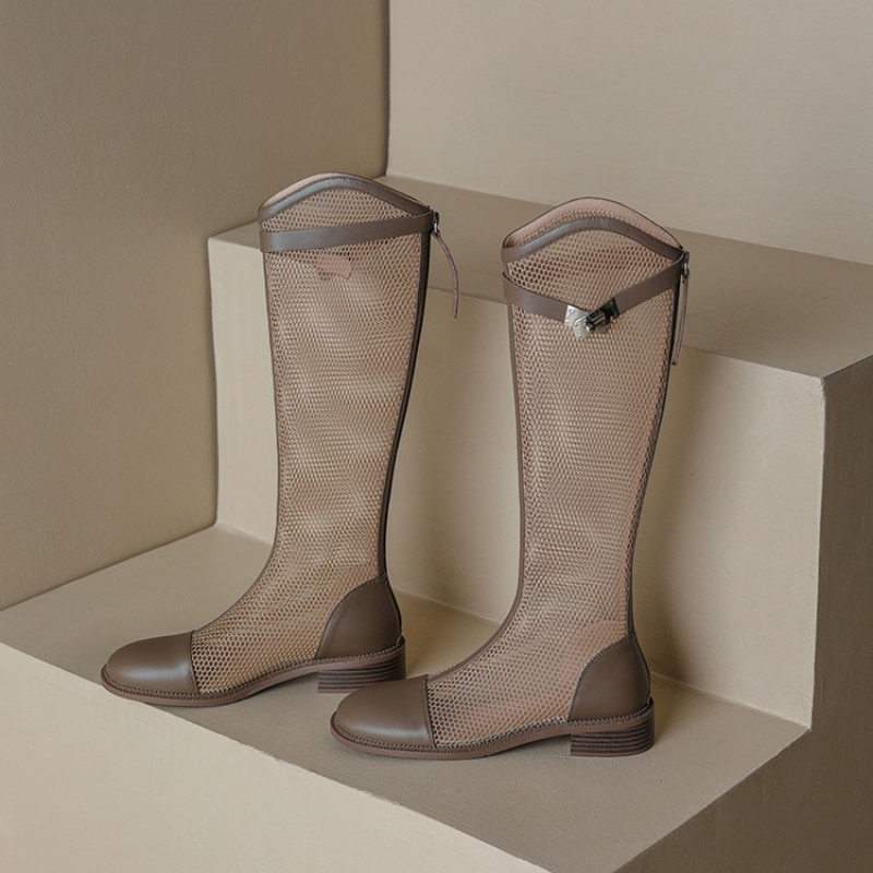 여성 여름 무릎 높이 메쉬 하이 부츠 여성 통기성 메쉬 - Knee High Boots Women 리뷰 및 가격