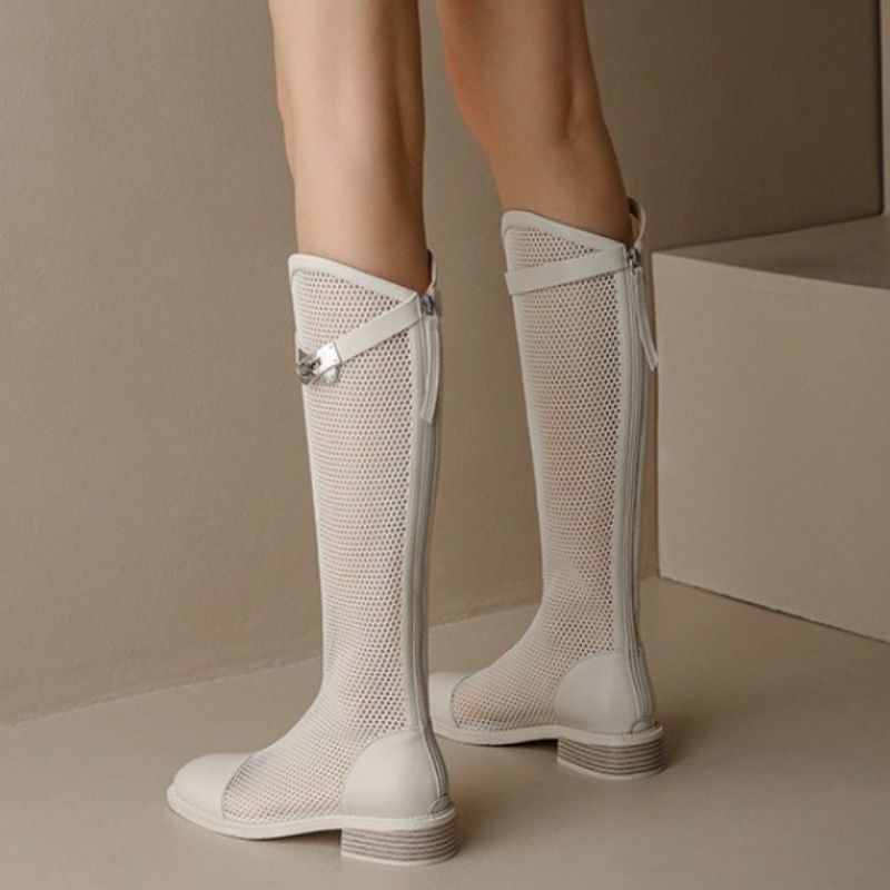 여성 여름 무릎 높이 메쉬 하이 부츠 여성 통기성 메쉬 - Knee High Boots Women 리뷰 및 가격