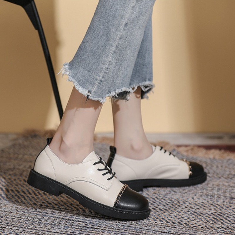 새로운 복고풍 여성 신발 패션 영국 옥스포드 신발 여성 - Oxford Lace Up Women 리뷰 및 가격