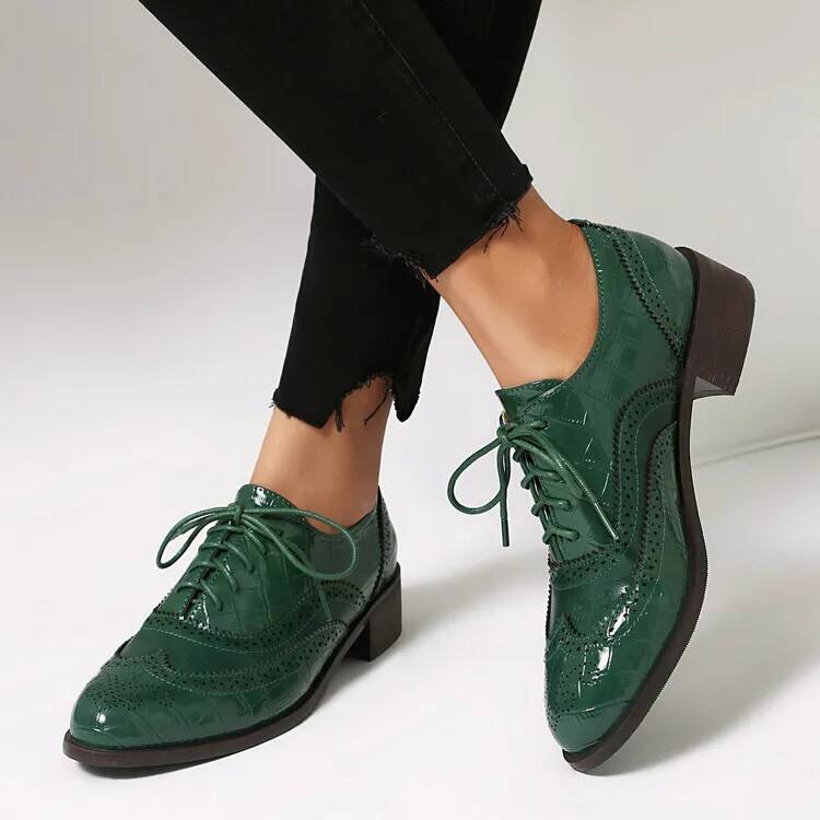 레이스업 로우힐 여성 싱글 슈즈 여성 라운드 토 브리티 - Oxford Lace Up Women 리뷰 및 가격