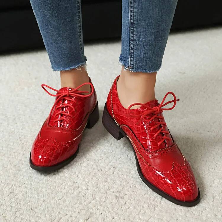 레이스업 로우힐 여성 싱글 슈즈 여성 라운드 토 브리티 - Oxford Lace Up Women 리뷰 및 가격