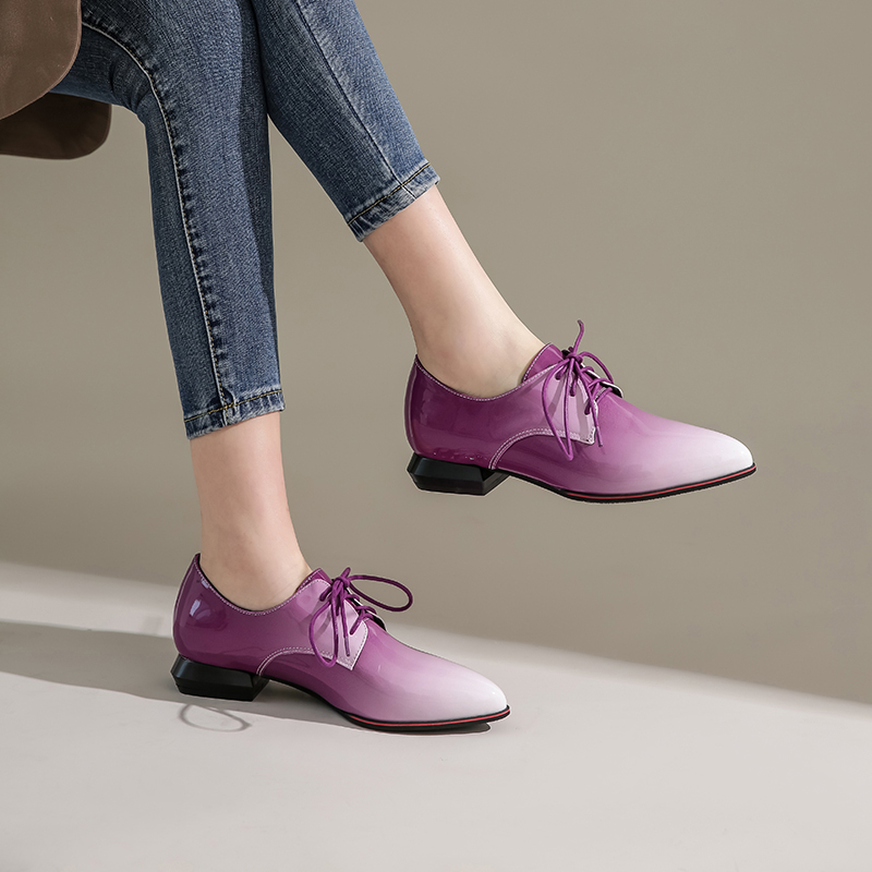 영국 여성 옥스포드 그라디언트 레드 퍼플 특허 가죽 플 - Oxford Lace Up Women 리뷰 및 가격
