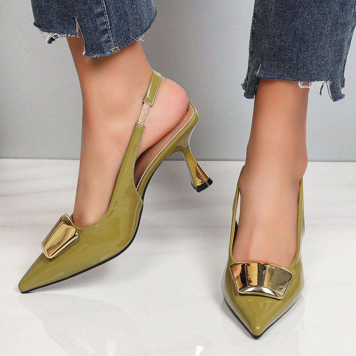 세련된 디자인의 여성용 뾰족코 슬링백 힐, 트렌디한 사 - Women'S Shoes Clogs 리뷰 및 가격