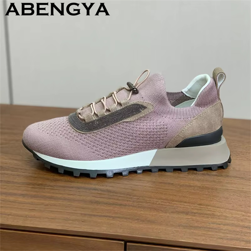 여성용 새 니트 레이스 업 캐주얼 신발 봄 통기성 편안 - Oxford Lace Up Women 리뷰 및 가격