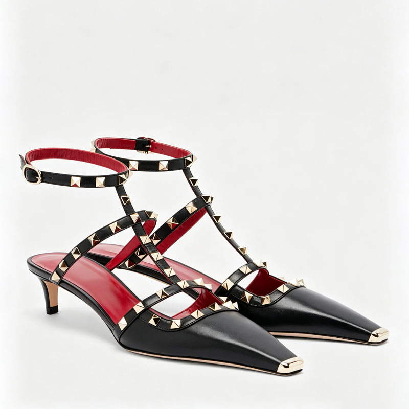2026 여성용 리벳 로우힐 스퀘어토 스틸레토 샌들 패 - Women'S Shoes Quality 리뷰 및 가격