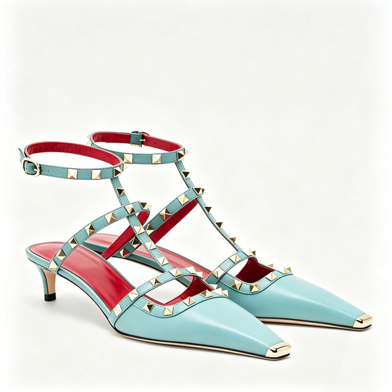 2026 여성용 리벳 로우힐 스퀘어토 스틸레토 샌들 패 - Women'S Shoes Quality 리뷰 및 가격