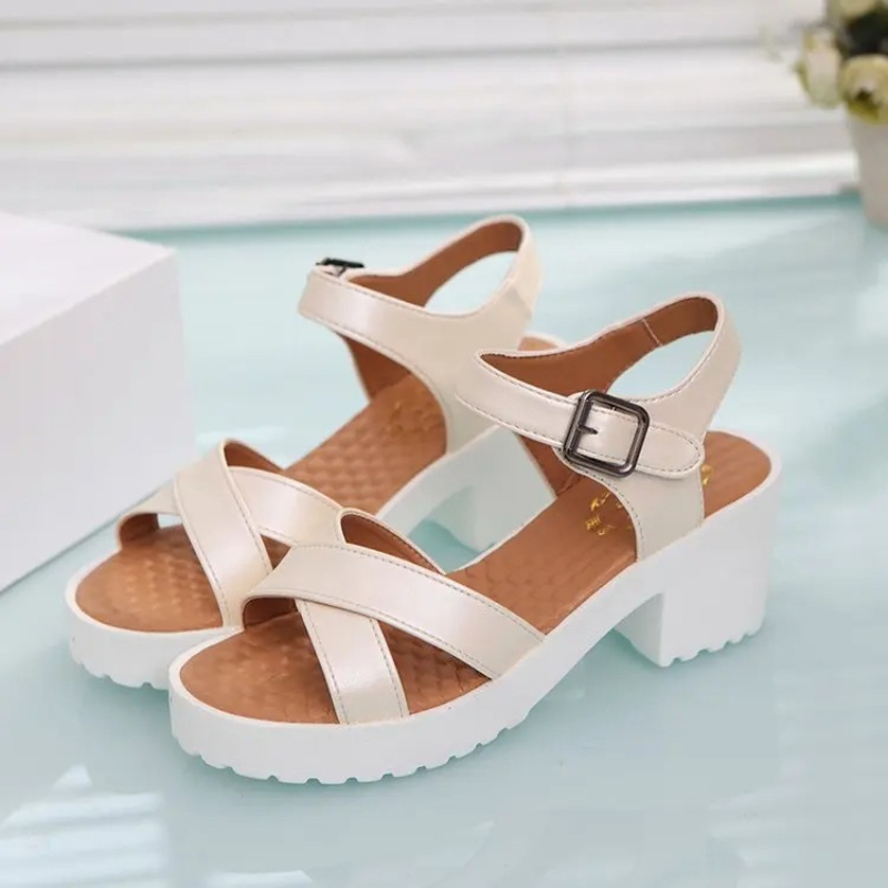 여성용 대형 사이즈 발목 버클 하이힐 샌들 플랫폼 두꺼 - Women'S Shoes Quality 리뷰 및 가격