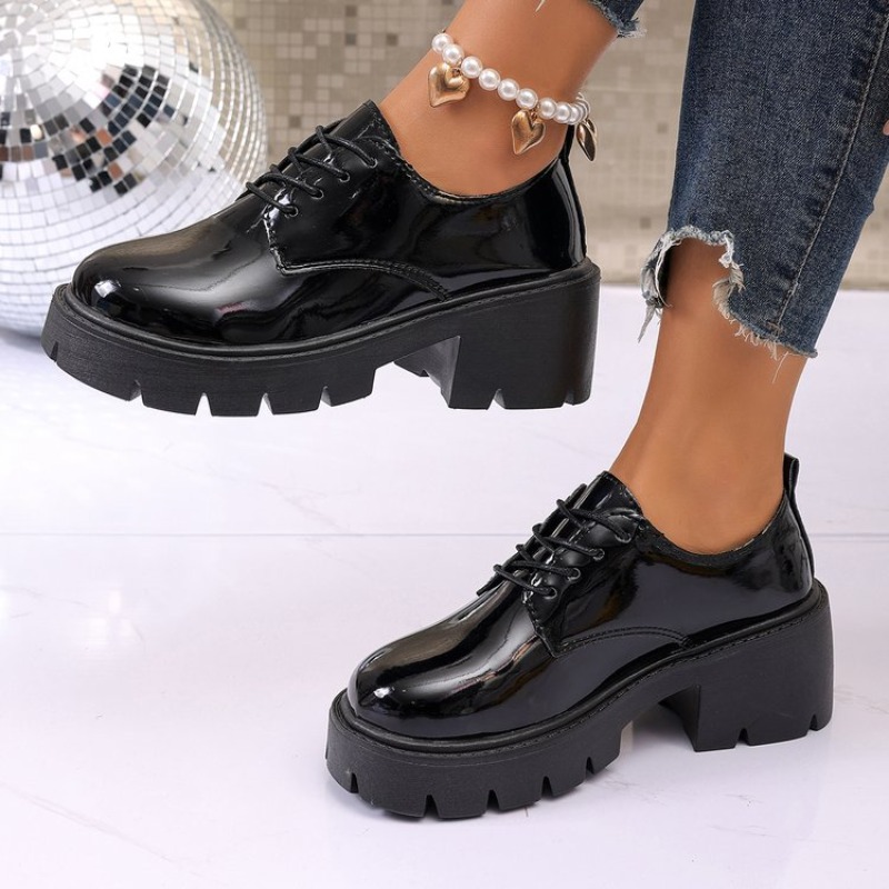 2026 새로운 여성 봄 블랙 플랫폼 플랫 슈즈 여성  - Oxford Lace Up Women 리뷰 및 가격