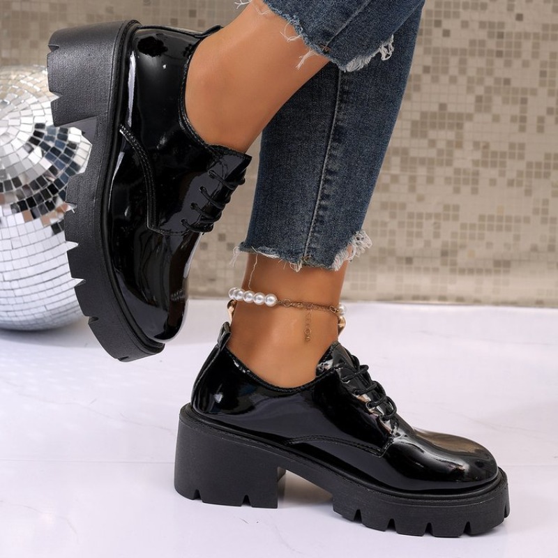 2026 새로운 여성 봄 블랙 플랫폼 플랫 슈즈 여성  - Oxford Lace Up Women 리뷰 및 가격