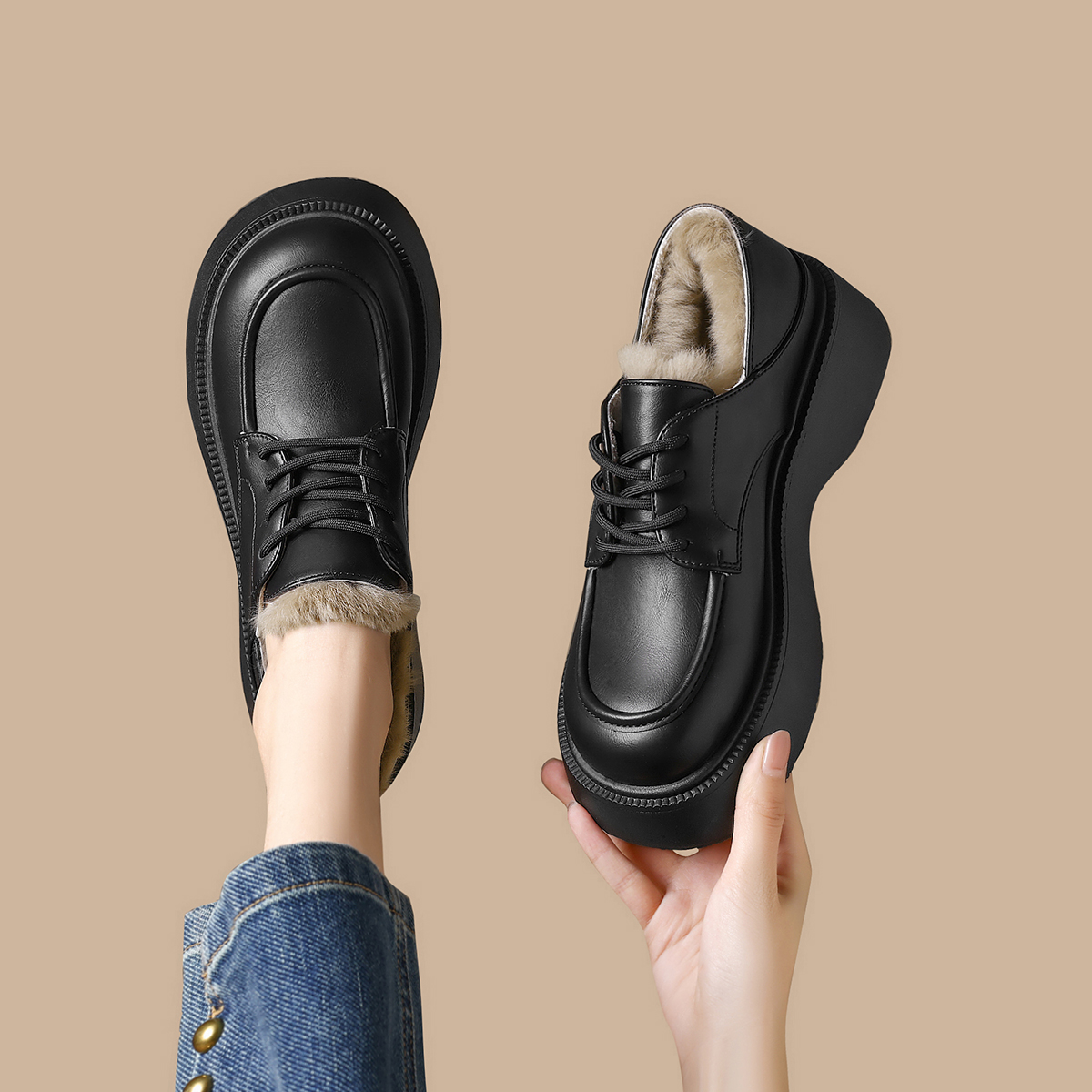 FOXER 겨울용 여성용 플랫폼 옥스퍼드 슈즈, 따뜻한 - Oxford Lace Up Women 리뷰 및 가격