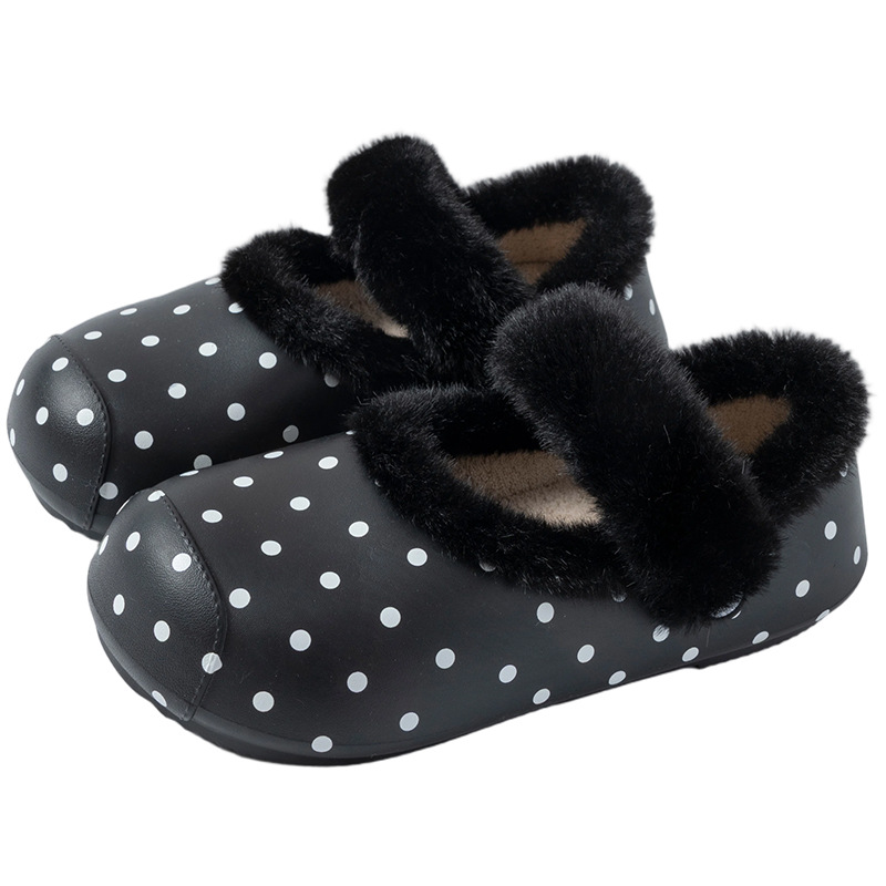 사랑스러운 검은색 물방울무늬 털 안감 클로그, 여성용  - Women'S Shoes Clogs 리뷰 및 가격