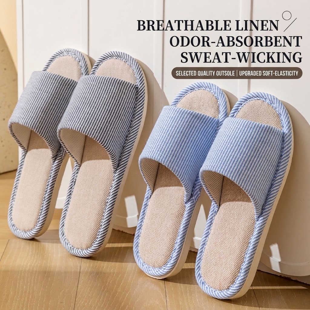 통기성 좋은 플랙스 린넨 슬리퍼 남녀 공용 스트라이프  - Mule Slip On 리뷰 및 가격