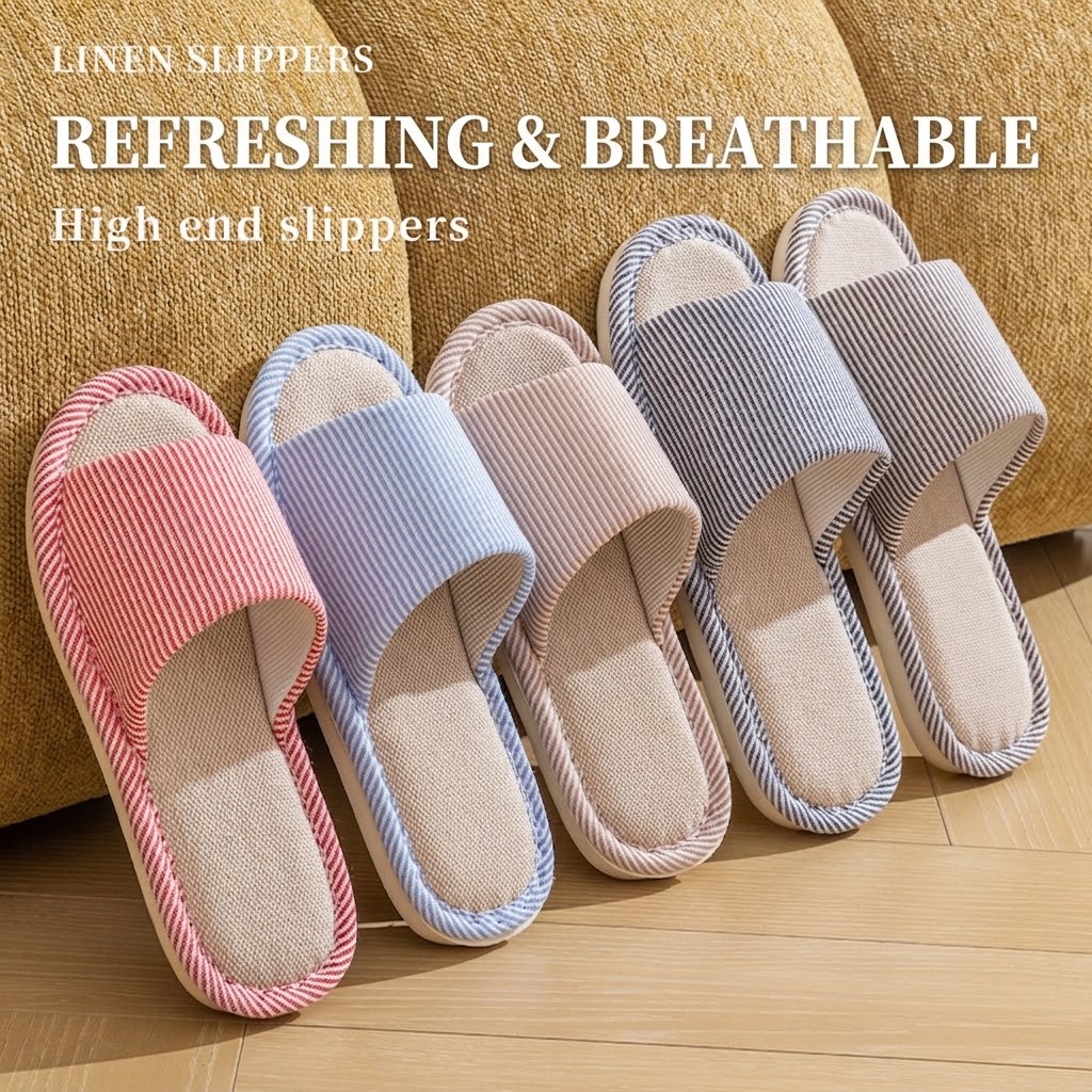 통기성 좋은 플랙스 린넨 슬리퍼 남녀 공용 스트라이프  - Mule Slip On 리뷰 및 가격